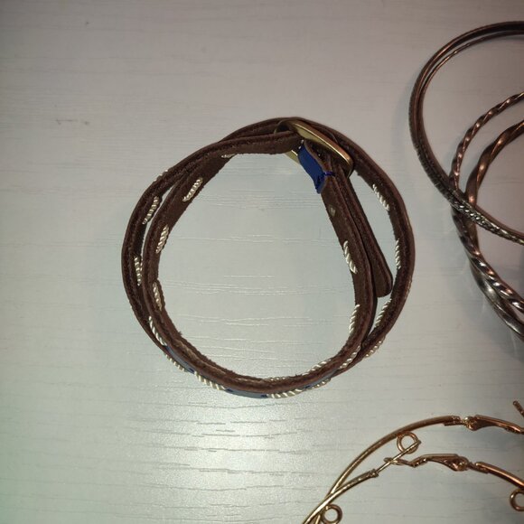 Bracelets Earrings Vintage Jewelry Bundle 11 Pcs Retro Cuff Dangle 4 Leaf Clover - Picture 8 of 9